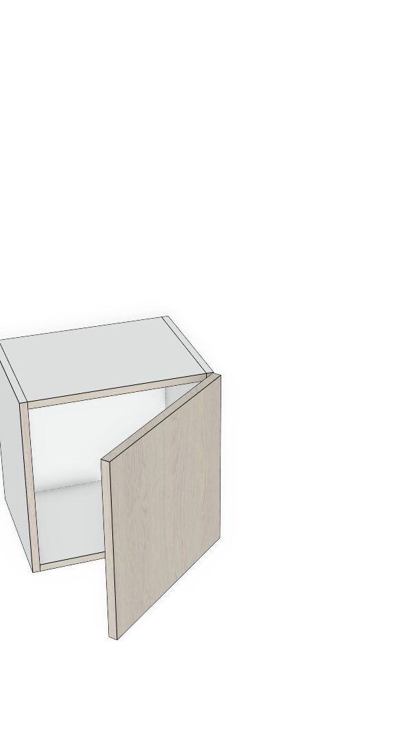 15x12 - Premium Slab, Soft Touch, Wall Cabinet -1 Door - Modern Frameless, Soft-Close, Assembled Kitchen Cabinet