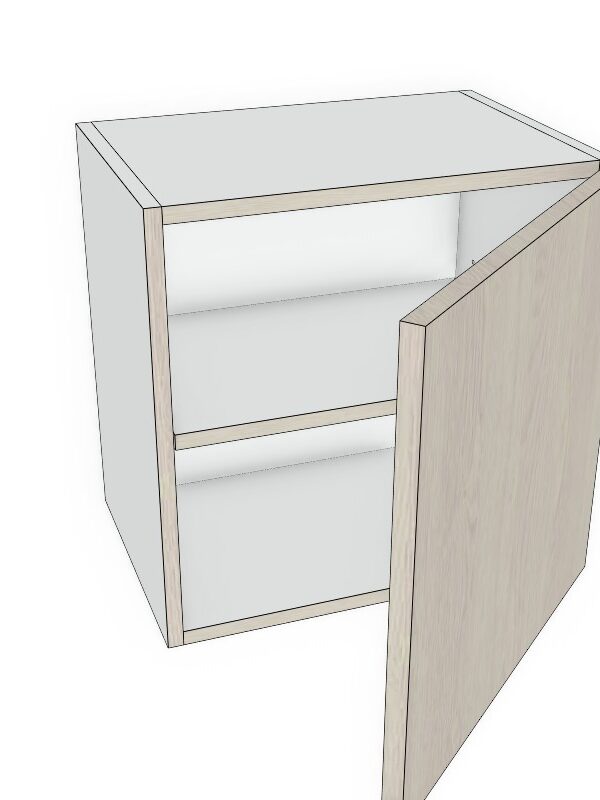 18x18 - Premium Slab, Soft Touch, Wall Cabinet -1 Door - Modern Frameless, Soft-Close, Assembled Kitchen Cabinet