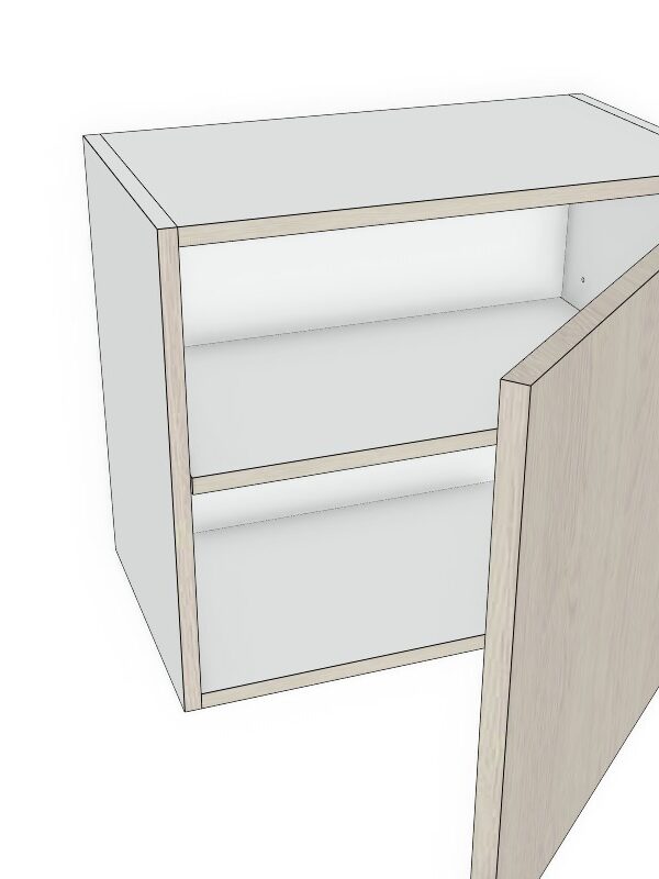 21x18 - Premium Slab, Soft Touch, Wall Cabinet -1 Door - Modern Frameless, Soft-Close, Assembled Kitchen Cabinet