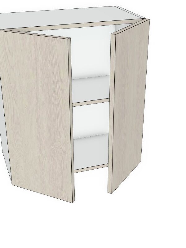 24x27  - Premium Slab, Soft Touch, Wall Cabinet -2 Door - Modern Frameless, Soft-Close, Assembled Kitchen Cabinet