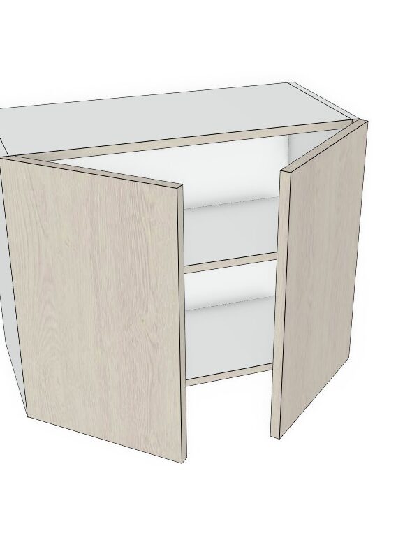 27x21 - Premium Slab, Soft Touch, Wall Cabinet -2 Door - Modern Frameless, Soft-Close, Assembled Kitchen Cabinet