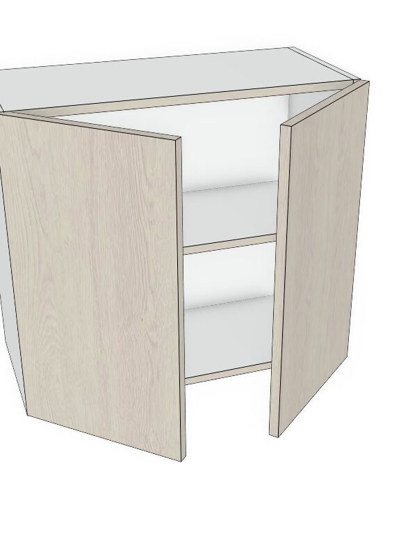 27x24 - Premium Slab, Soft Touch, Wall Cabinet -2 Door - Modern Frameless, Soft-Close, Assembled Kitchen Cabinet