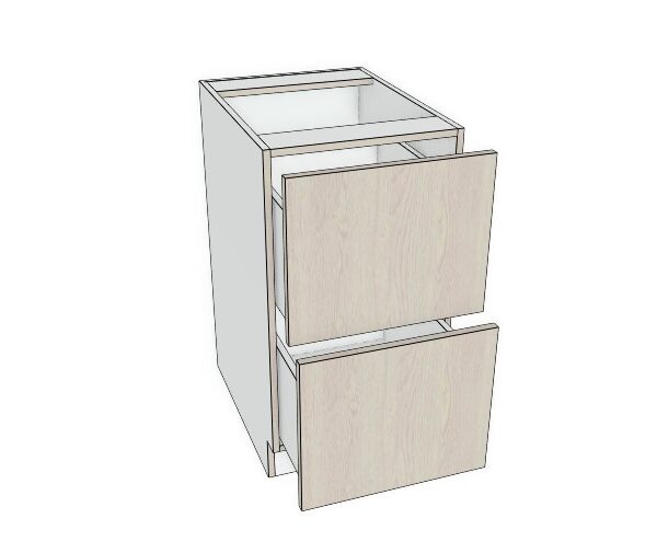 21X34 1/2 - Premium Slab, Soft Touch Drawer Base Cabinet -2 Drawer - Modern Frameless, Soft-Close, Assembled Kitchen Cabinet