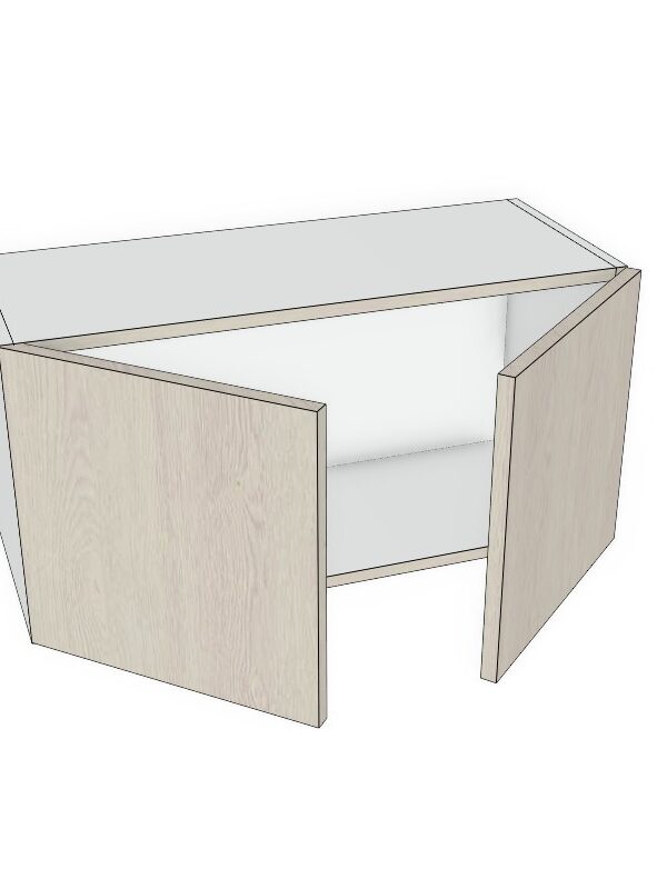 30x15 -Premium Slab, Soft Touch, Wall Cabinet- 2 Door - -Modern Frameless, Soft-Close, Assembled Kitchen Cabinet