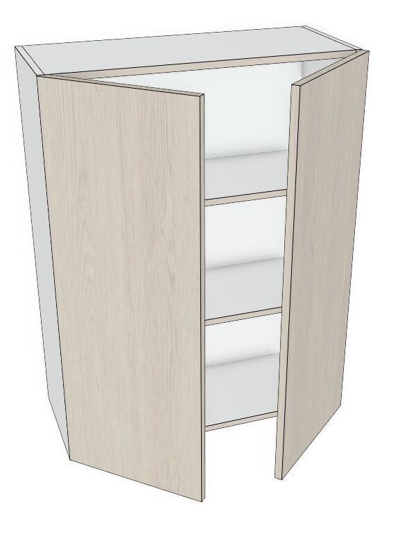 30x42 - Premium Slab, Soft Touch, Wall Cabinet -2 Door - Modern Frameless, Soft-Close, Assembled Kitchen Cabinet