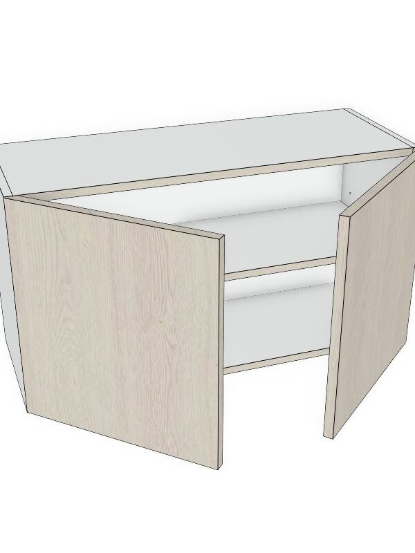 33x18 - Premium Slab, Soft Touch, Wall Cabinet -2 Door - Modern Frameless, Soft-Close, Assembled Kitchen Cabinet