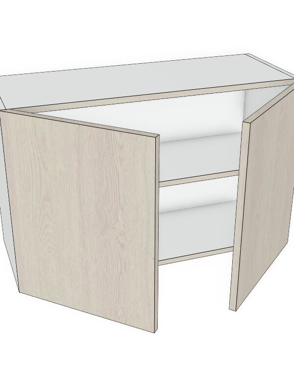 33x21 - Premium Slab, Soft Touch, Wall Cabinet -2 Door - Modern Frameless, Soft-Close, Assembled Kitchen Cabinet