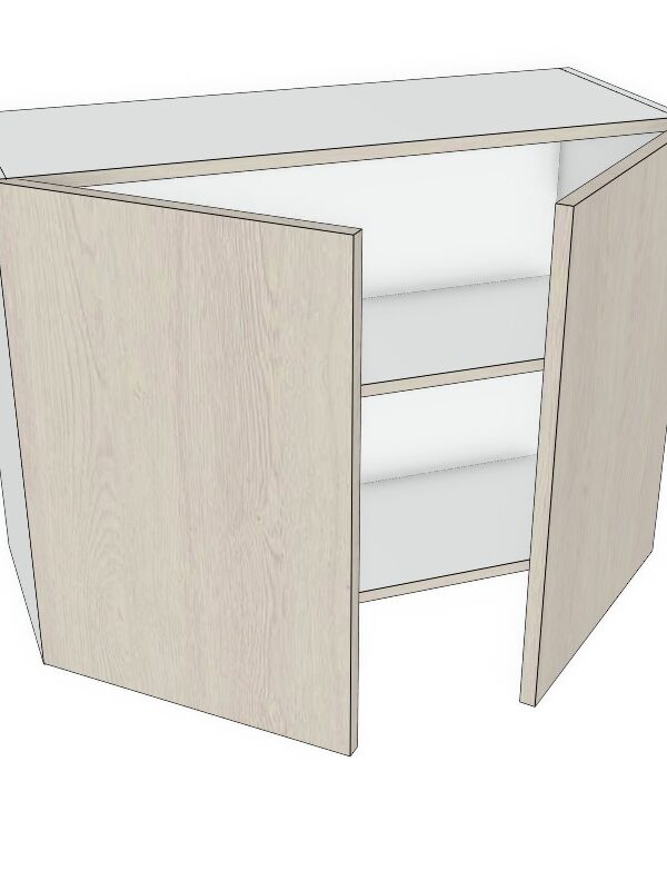 33x24 - Premium Slab, Soft Touch, Wall Cabinet -2 Door - Modern Frameless, Soft-Close, Assembled Kitchen Cabinet