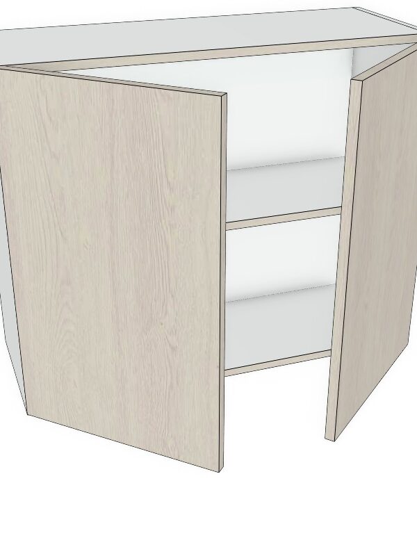 33x27 - Premium Slab, Soft Touch, Wall Cabinet -2 Door - Modern Frameless, Soft-Close, Assembled Kitchen Cabinet