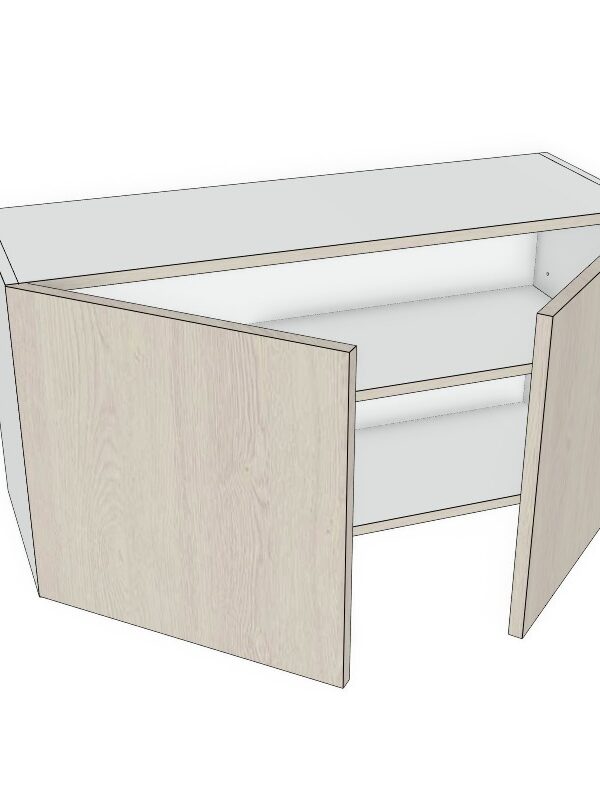 36x18 - Premium Slab, Soft Touch, Wall Cabinet -2 Door - Modern Frameless, Soft-Close, Assembled Kitchen Cabinet