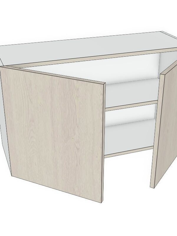 36x21 - Premium Slab, Soft Touch, Wall Cabinet -2 Door - Modern Frameless, Soft-Close, Assembled Kitchen Cabinet