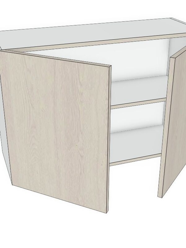 36x24 - Premium Slab, Soft Touch, Wall Cabinet -2 Door - Modern Frameless, Soft-Close, Assembled Kitchen Cabinet