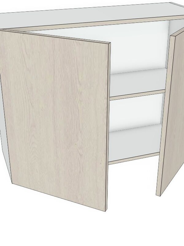 36x27 - Premium Slab, Soft Touch, Wall Cabinet -2 Door - Modern Frameless, Soft-Close, Assembled Kitchen Cabinet