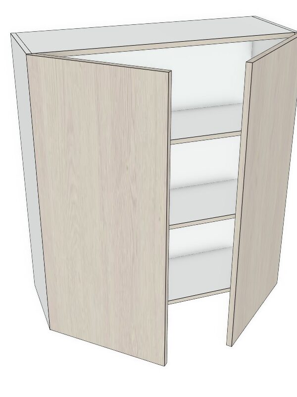 36x42 - Premium Slab, Soft Touch, Wall Cabinet -2 Door - Modern Frameless, Soft-Close, Assembled Kitchen Cabinet