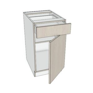 18x34 1/2 - Premium Slab, Soft Touch, Base Cabinet -1 Door, 1 Drawer - Modern Frameless, Soft-Close, Assembled Kitchen Cabinet