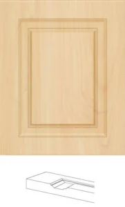 Maple raised edge style pre-assembled kitchen cabinet door with clean contemporary profile