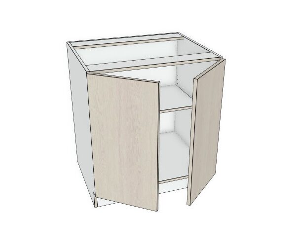 24x34 1/2  - Premium Slab, Soft Touch, Base Full Height Cabinet -2 Door - Modern Frameless, Soft-Close, Assembled Kitchen Cabinet