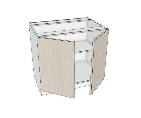33x34 1/2  - Premium Slab, Soft Touch, Base Full Height Cabinet -2 Door - Modern Frameless, Soft-Close, Assembled Kitchen Cabinet