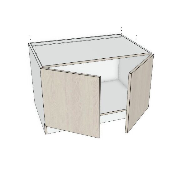30x34 1/2"  - Premium Slab, Soft Touch Apron Sink Base Cabinet -2 Door - Modern Frameless, Soft-Close, Assembled Kitchen Cabinet