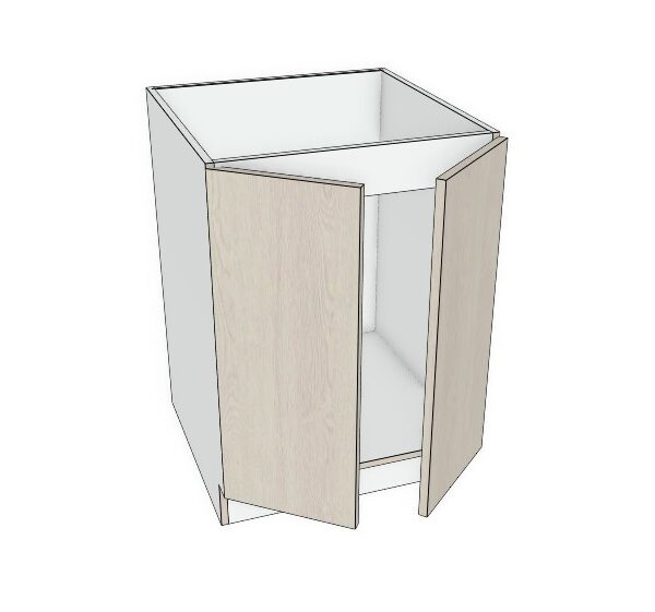 24x34 1/2" - Premium Slab, Soft Touch Sink Base Cabinet Full Door -2 Door - Modern Frameless, Soft-Close, Assembled Kitchen Cabinet