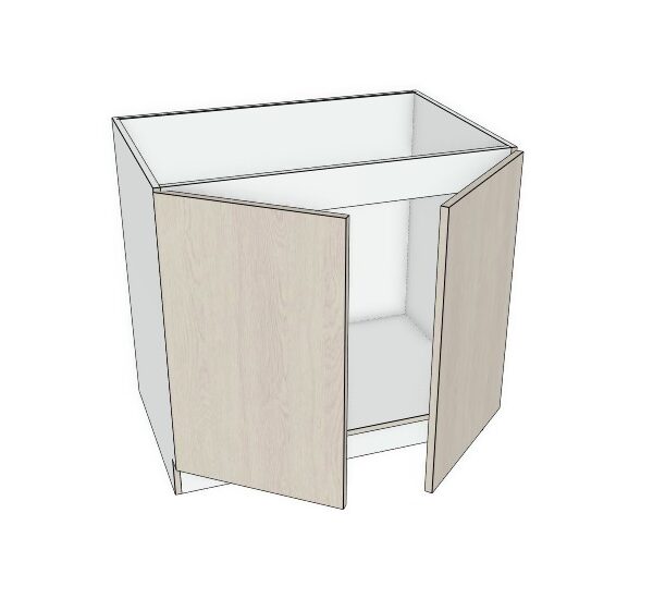 33x34 1/2"  - Premium Slab, Soft Touch Sink Base Cabinet Full Door-2 Door - Modern Frameless, Soft-Close, Assembled Kitchen Cabinet