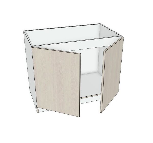 39x34 1/2"  - Premium Slab, Soft Touch Sink Base Cabinet Full Door-2 Door - Modern Frameless, Soft-Close, Assembled Kitchen Cabinet