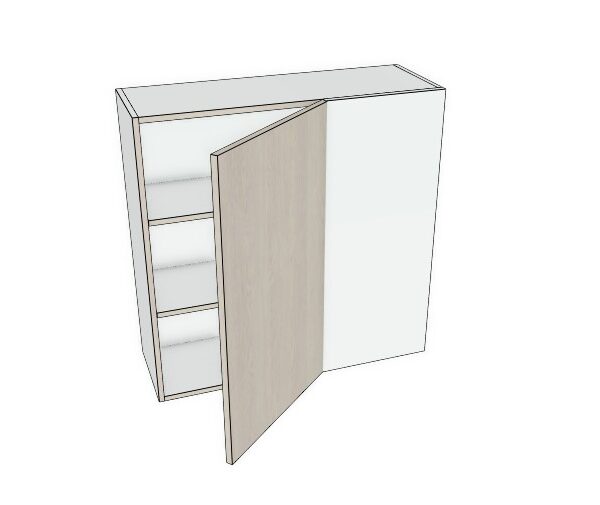 27X30 R - Premium Slab, Soft Touch,  Blind Corner Cabinet -1 Door - Modern Frameless, Soft-Close, Assembled Kitchen Cabinet