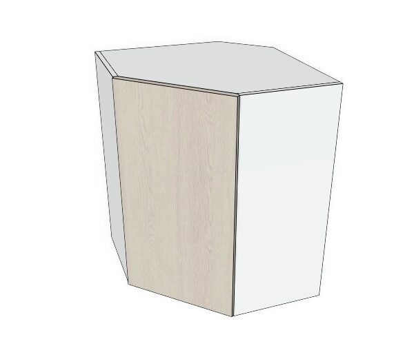 24X30 - Premium Slab, Soft Touch, Wall 45 Degree Corner Wall Cabinet -1 Door - Modern Frameless, Soft-Close, Assembled Kitchen Cabinet