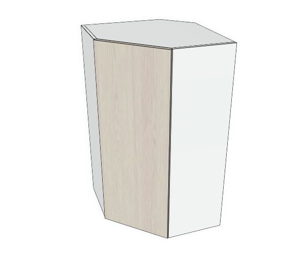 24X42 - Premium Slab, Soft Touch, Wall 45 Degree Corner Wall Cabinet -1 Door - Modern Frameless, Soft-Close, Assembled Kitchen Cabinet