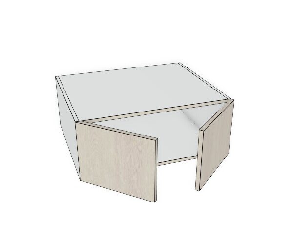 33x12x24 - Premium Slab, Soft Touch, Wall Fridge Cabinet - 2 Door- Modern Frameless, Soft-Close, Assembled Kitchen Cabinet