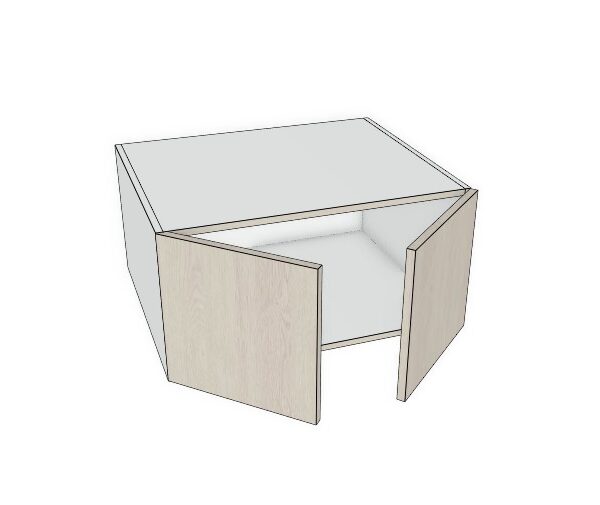 33x15x24 - Premium Slab, Soft Touch, Wall Fridge Cabinet - 2 Door- Modern Frameless, Soft-Close, Assembled Kitchen Cabinet