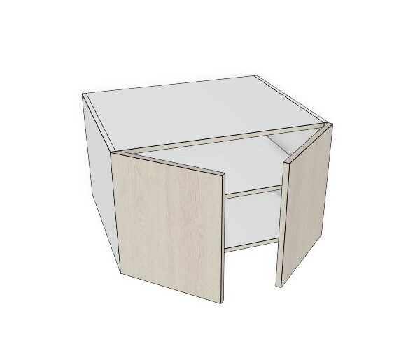 33x24x24 - Premium Slab, Soft Touch, Wall Fridge Cabinet - 2 Door- Modern Frameless, Soft-Close, Assembled Kitchen Cabin