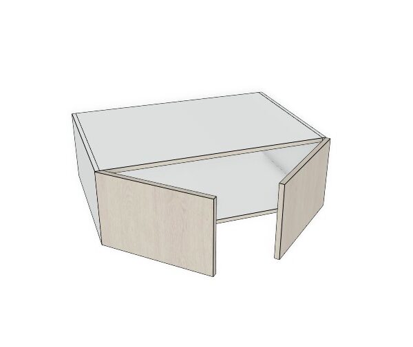 36x12x24 - Premium Slab, Soft Touch, Wall Fridge Cabinet - 2 Door - Modern Frameless, Soft-Close, Assembled Kitchen Cabinet