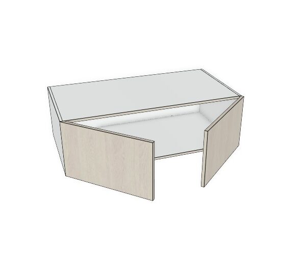 48x15x24 - Premium Slab, Soft Touch, Wall Fridge Cabinet - 2 Door- Modern Frameless, Soft-Close, Assembled Kitchen Cabinet