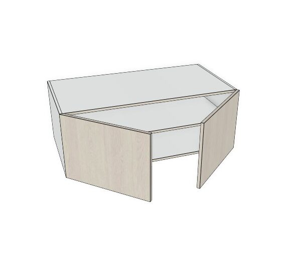 48x18x24 - Premium Slab, Soft Touch, Wall Fridge Cabinet - 2 Door- Modern Frameless, Soft-Close, Assembled Kitchen Cabinet