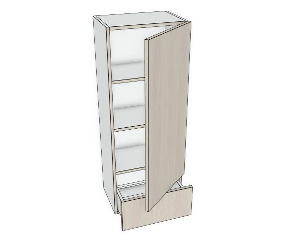 18X47 - Premium Slab, Soft Touch, Wall Tower Cabinet - 1 Door, 1 Drawe - Modern Frameless, Soft-Close, Assembled Kitchen Cabinet