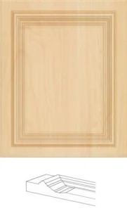 Maple Classic Raised Panel pre-assembled kitchen cabinet door with elegant recessed panels Image Caption: Classic Maple Raised Panel Cabinet Door – ready to install
