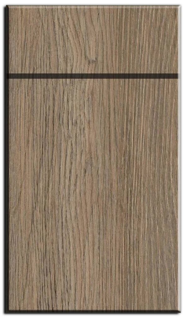 Nordic light oak grain textured matte slab kitchen cabinet door by Entire Cabinetry - custom bright modern style for GTA Ontario Canadian homes