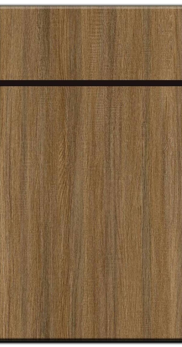 rich peru oak slab kitchen cabinet door