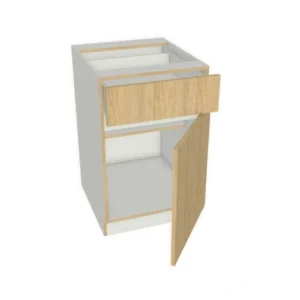 18"x34" Shaker, Alabaster, Base Cabinet - 1 Door, 1 Drawer - Kitchen Cabinet
