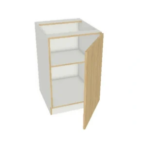 12" x 34.5" Full Height Base Cabinet - 1 Door - High Gloss - Grey Slab Pre-Assembled Frameless Kitchen Cabinet