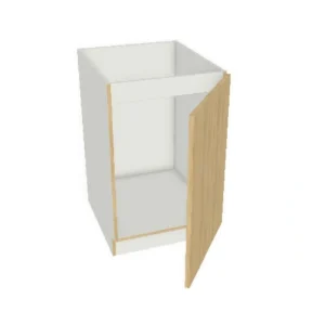 21" x 34.5" Sink Base Cabinet - 1 Door - High Gloss - Grey Slab Pre-Assembled Frameless Kitchen Cabinet