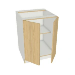 30" x 34.5" Full Height Base Cabinet - 2 Door - High Gloss - Grey Slab Pre-Assembled Frameless Kitchen Cabinet