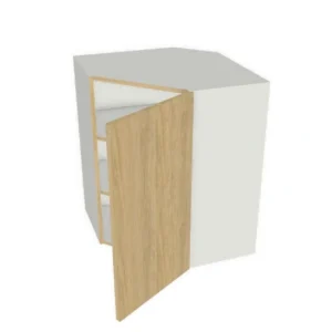 24"x12" Shaker, Alabaster, Diagonal Corner Wall Cabinet - 1 Door - Kitchen Cabinet