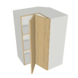 24"x39" Shaker, Alabaster, LShape Corner Wall Cabinet - 1 Door Folding - Kitchen Cabinet