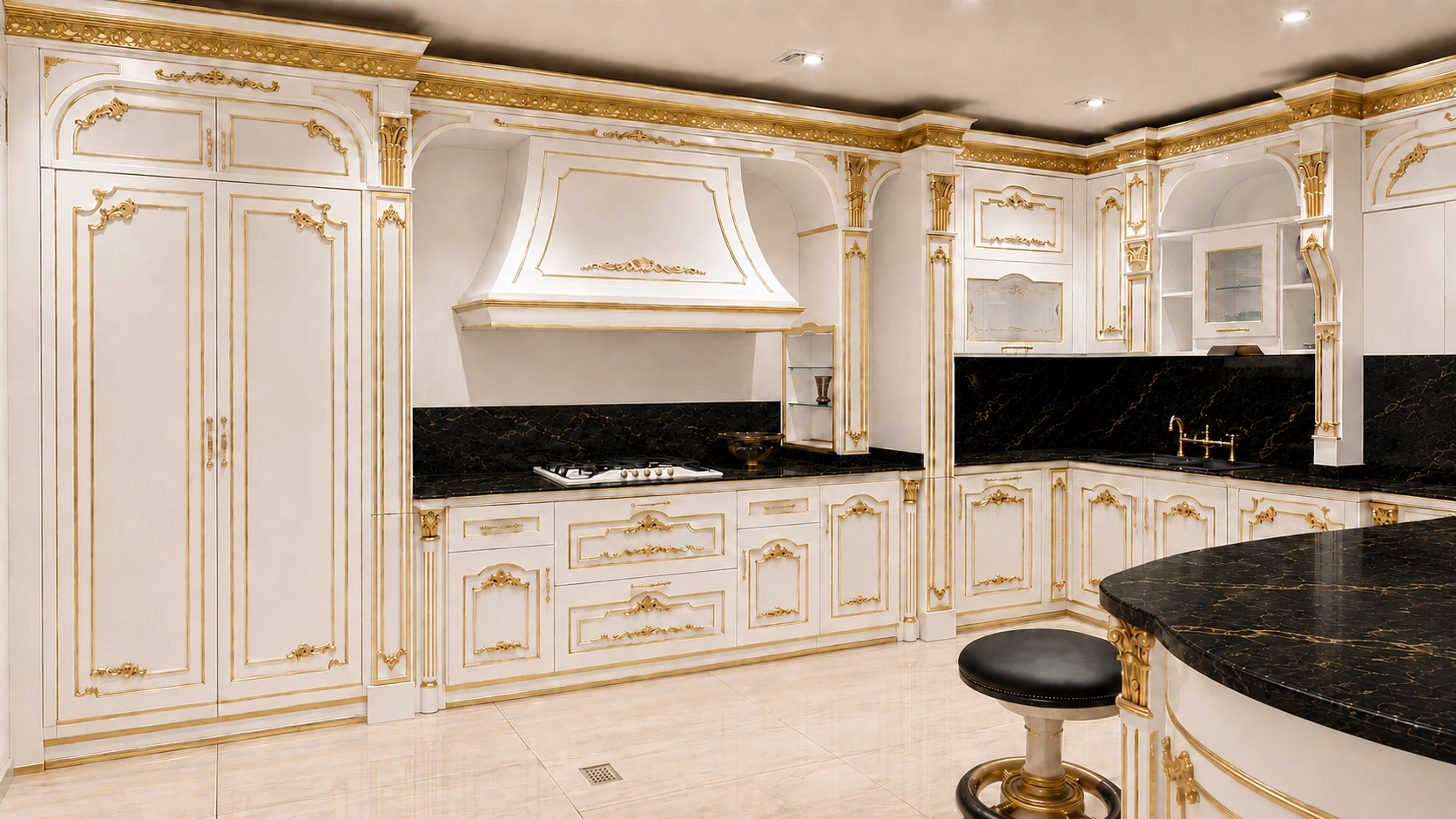 Custom kitchen cabinets with modern frameless storage for an Oakville home