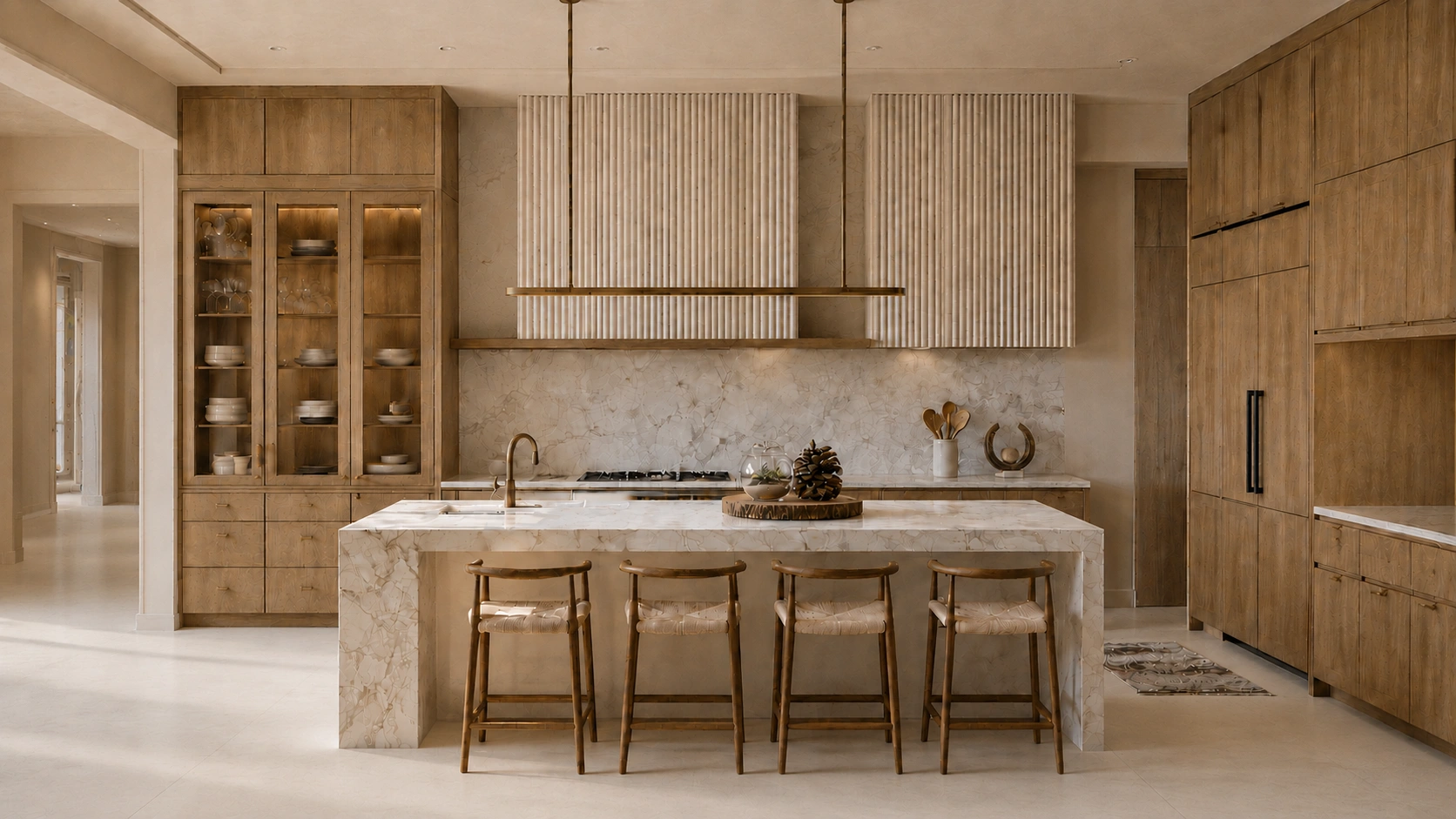 Modern frameless kitchen cabinets designed for a Newmarket home