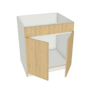 24"x34" Shaker, Alabaster, Sink Base Cabinet - 2 Door- Kitchen Cabinet