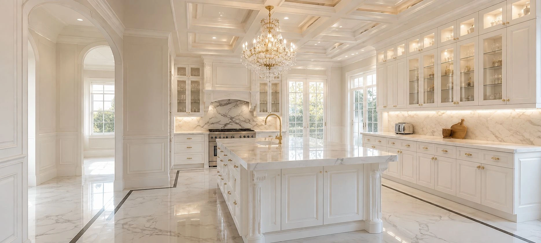 White kitchen cabinets by Entire Cabinetry