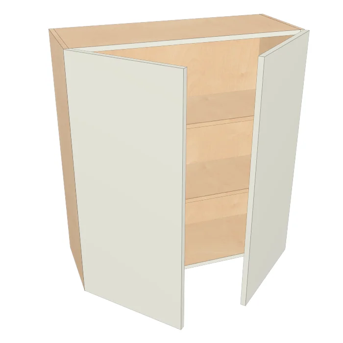 33"x30" Beveled Shaker Wall Cabinet - 2 Door - Simply White | Assembled